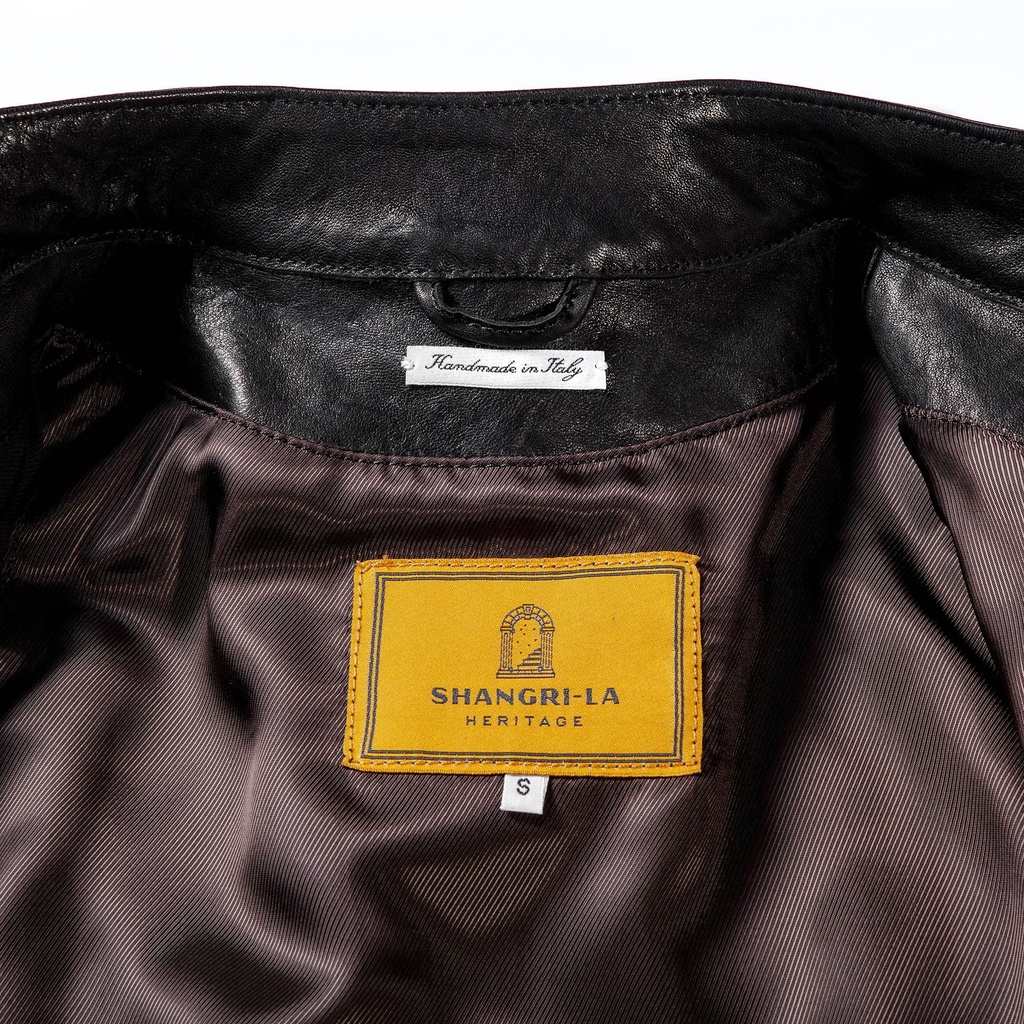 Veste en Cuir Noir "Café Racer"