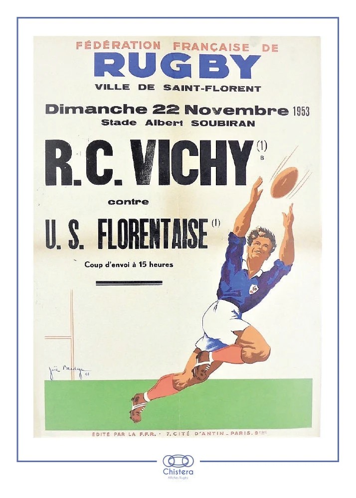 Affiche Rétro Rugby - RC Vichy