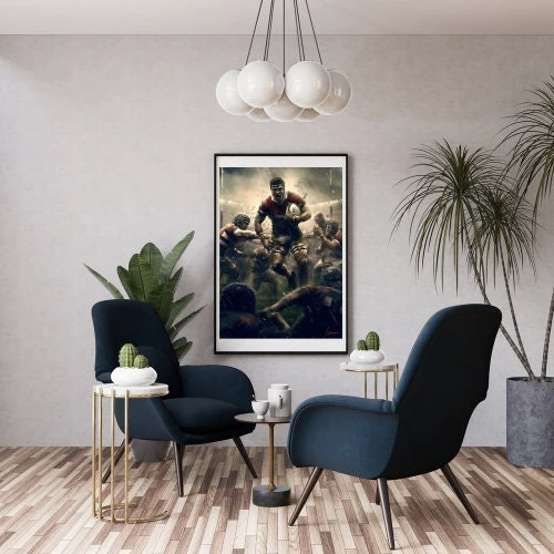 Affiche Retro Rugby - Joueur de rugby