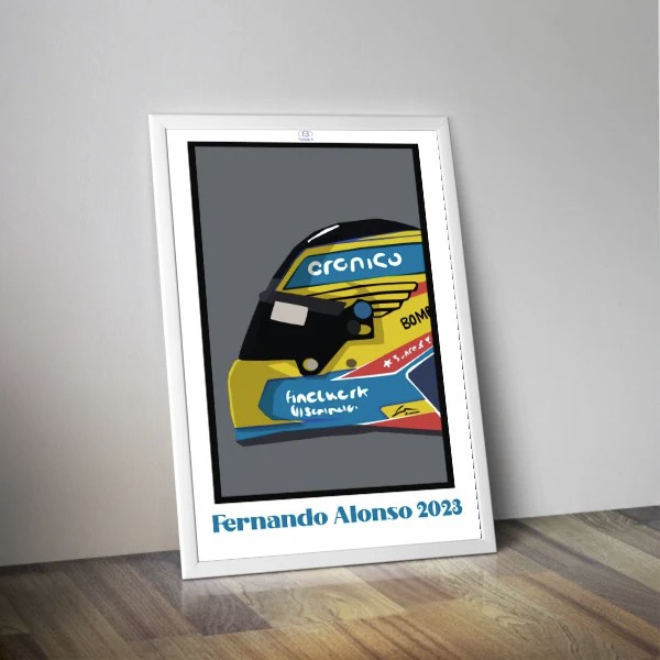 Affiche Formule 1 - Casque Fernando Alonso 2023