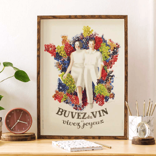 [LCDV1010] Affiche "Buvez du vin, vivez joyeux"